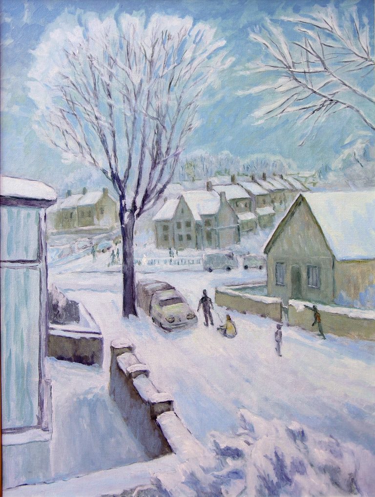 Snowfall on St Peters Av., Kettering February 2021