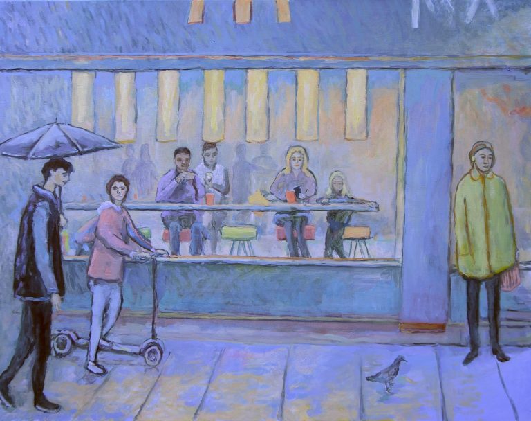 Corner of George Street, Corby 2023 oil