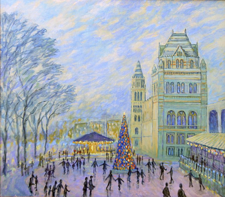 Skating near the Natural History Museum, London