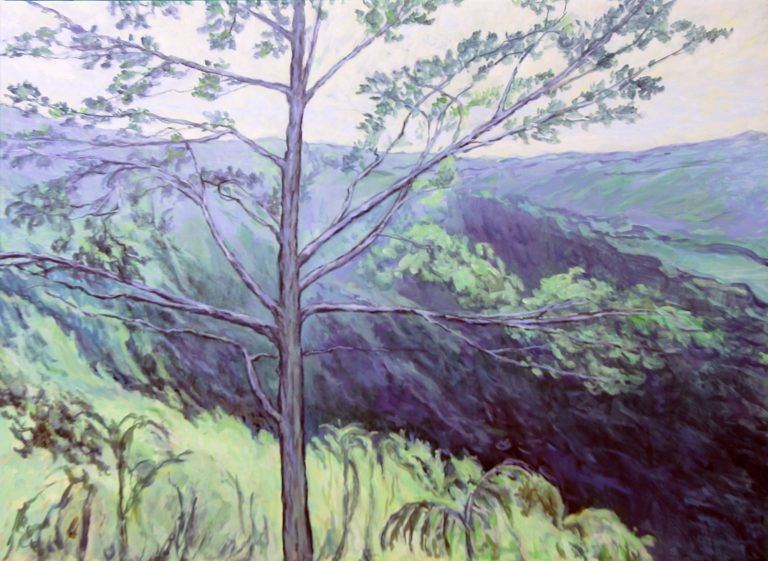 The tree by a house near Laxshapana, morning light