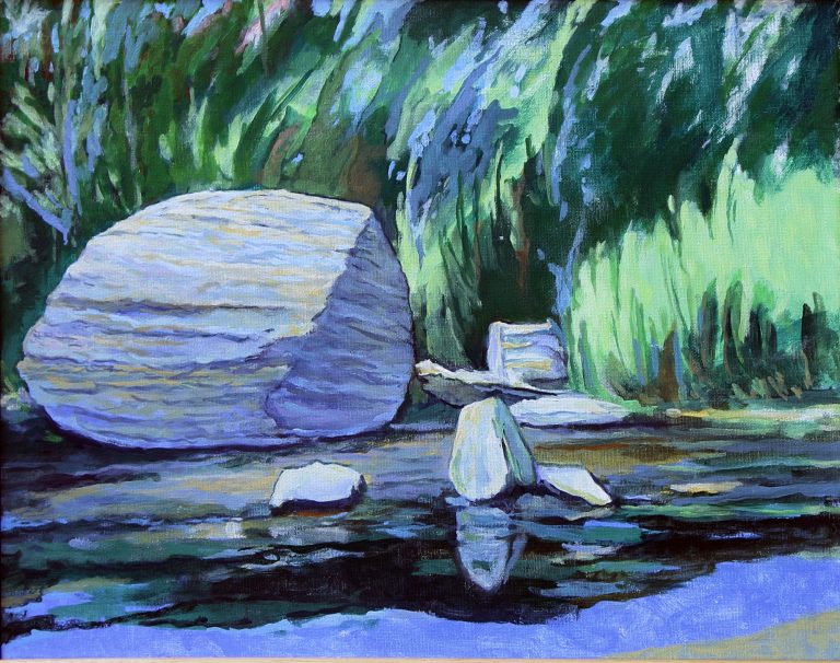 Rock in the river near Laxshapana, Sri Lanka